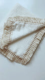 Lace Trim Muslin Blanket - White