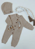 Knitted Romper Set With Hat