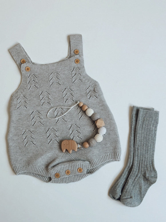 Cotton Knitted Gray Onesie