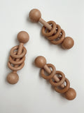 Three Ring Wooden Rattle Toy Teether