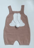 Cotton Knitted Heart Romper with Bunny Ears