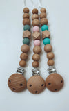 Wooden Bead Pacifier Clip