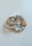 Silicone Ring Teether With Natural Wood