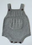 Gray Knitted Cotton Bodysuit