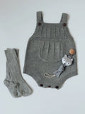 Gray Knitted Cotton Bodysuit