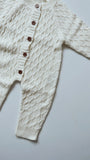 Knitted White Romper Onesie 2 pc