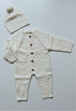 Knitted White Romper Onesie 2 pc