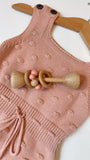 Pink Wooden Teether Rattle