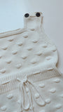 Sleeveless White Knitted Onesie