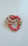 Silicone Ring Teether With Natural Wood