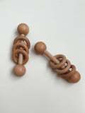 Three Ring Wooden Rattle Toy Teether