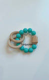 Silicone Ring Teether With Natural Wood